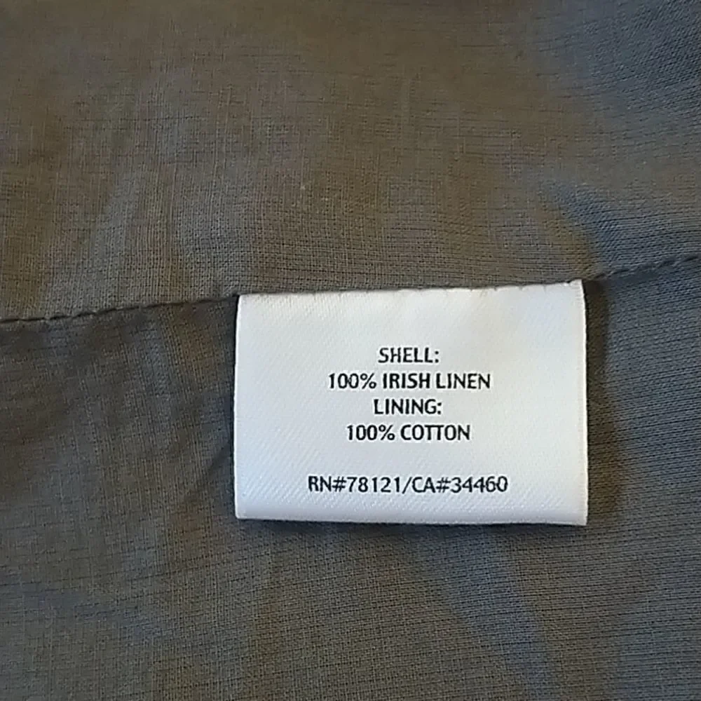 Eileen Fisher Irish linen taupe skirt with frayed/fringed tiered hem size PP